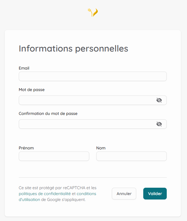 Formulaire d'inscription
